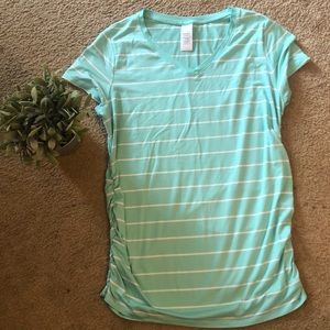 TIME & TRU Blue Striped Maternity Tee